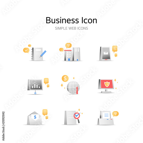 Various business stereoscopic icons
