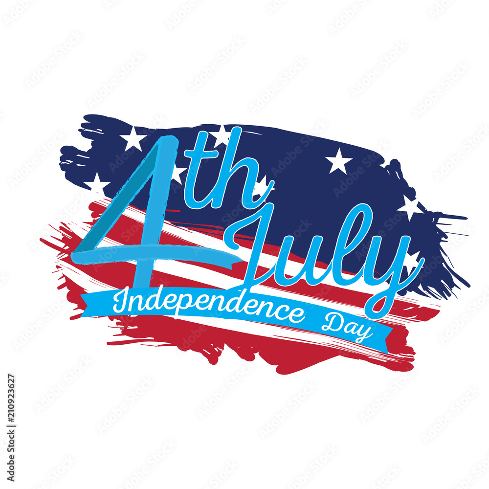 Fototapeta premium Isolated American independence day emblem