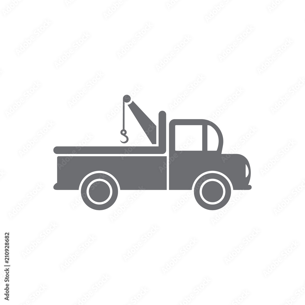 Pick-up truck with hook icon. Simple element illustration. Pick-up truck with hook symbol design from Transport collection set. Can be used for web and mobile