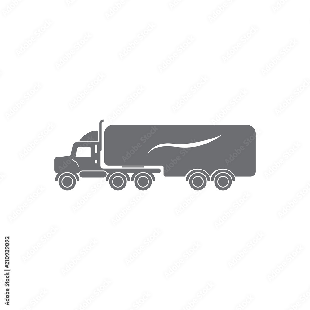 Truck with trailer icon. Simple element illustration. Truck with trailer symbol design from Transport collection set. Can be used for web and mobile