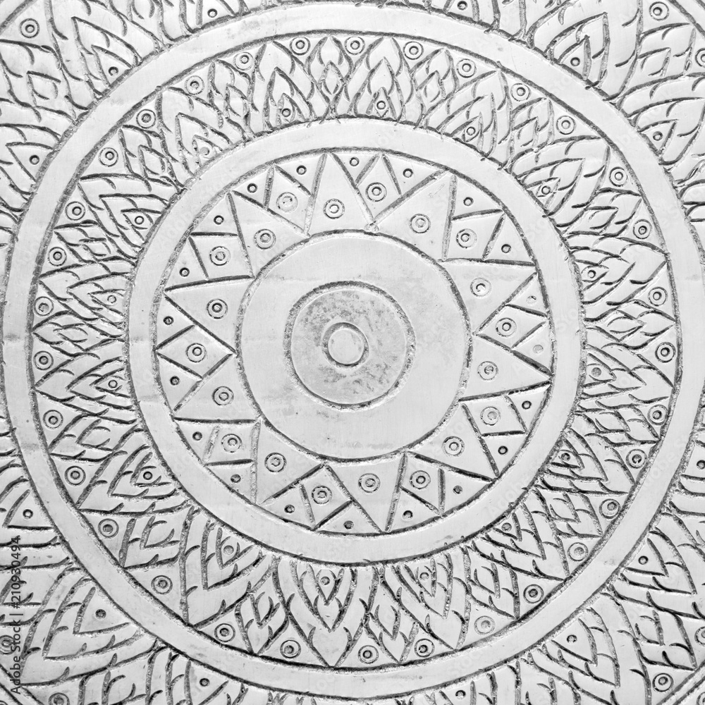 Engraved metal oriental texture/pattern background