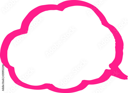 Warm color Speech balloon with Bold line