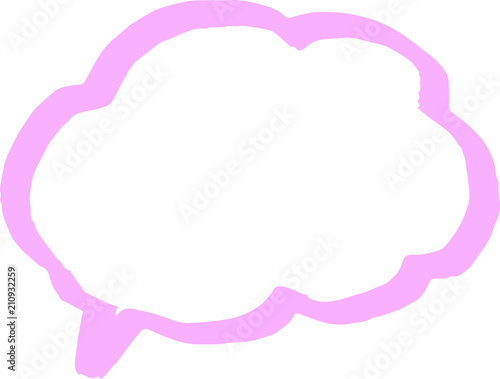 Warm color Speech balloon with Bold line