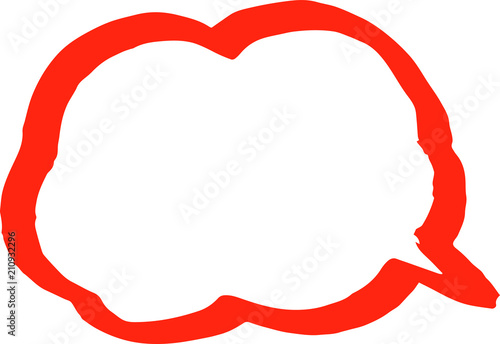 Warm color Speech balloon with Bold line