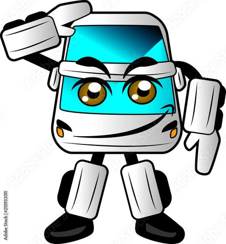 Bus transformer cartoon design greeitng