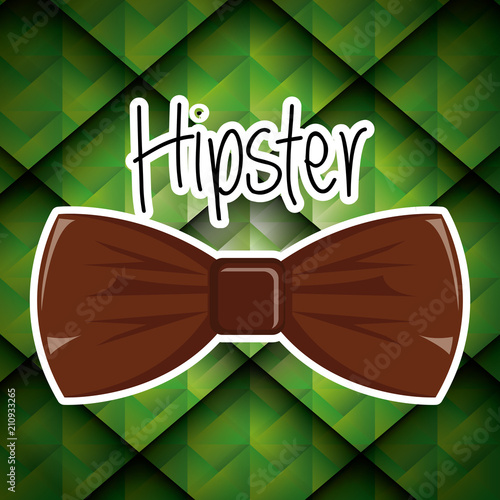 bowtie ribbon hipster style accessory vector illustration design