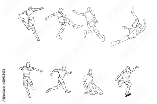 Football or soccer doodle by hand drawing.