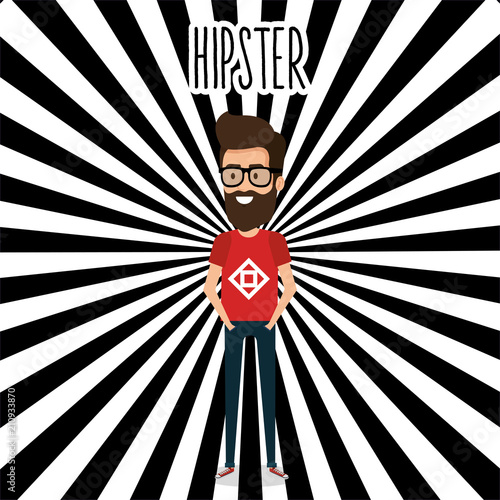 man style hipster character vector illustration design