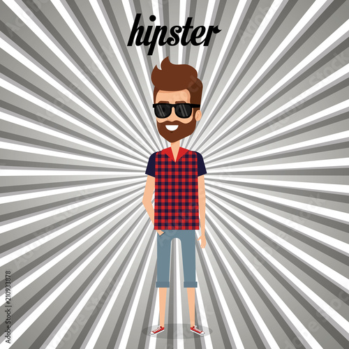 man style hipster character vector illustration design