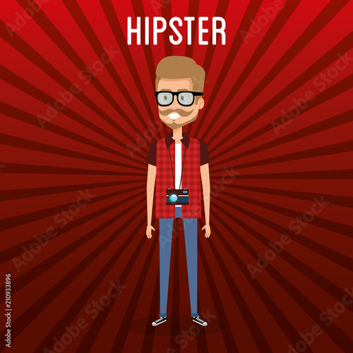 man style hipster character vector illustration design