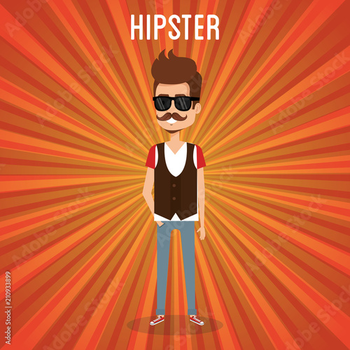 man style hipster character vector illustration design