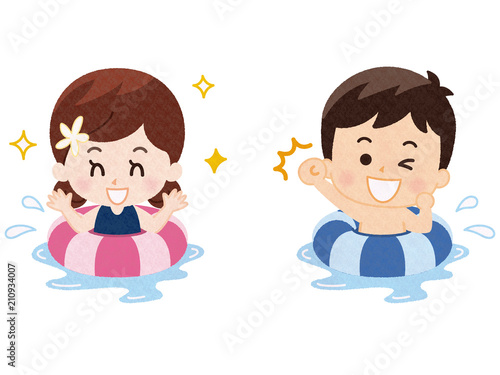 浮き輪で水遊びする子供 Stock イラスト Adobe Stock 浮き輪で水遊びする子供 Stock イラスト Adobe Stock