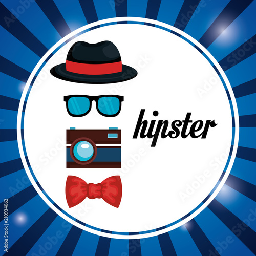 set accessories style hipster vector illustration design