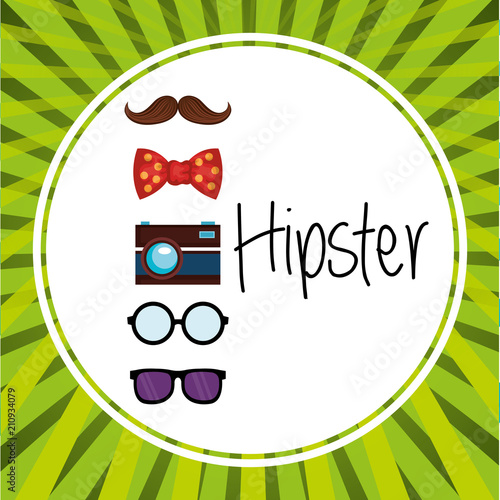 set accessories style hipster vector illustration design