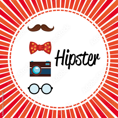 set accessories style hipster vector illustration design