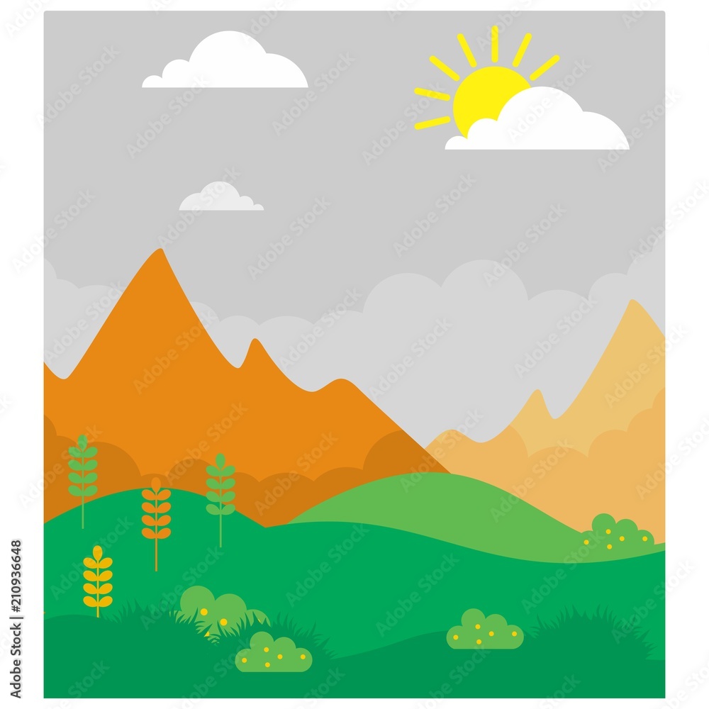 Fototapeta premium mountain highland meadow valley yard outdoor scenery panorama landscape background