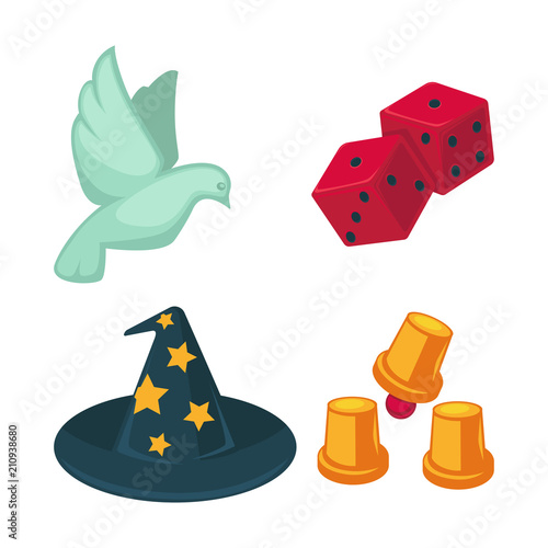 Magician trick vector tools and magic accessory