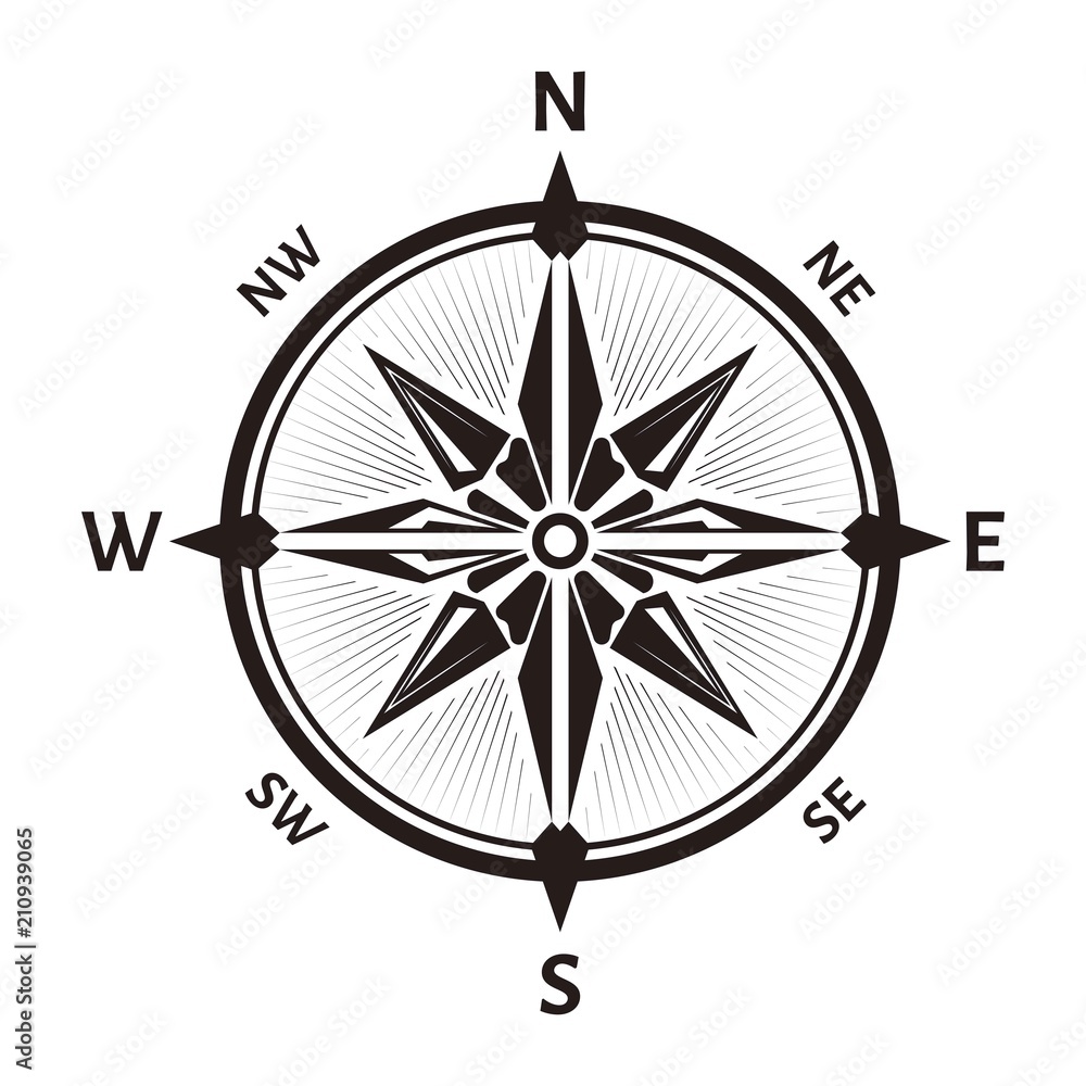 Rose of wind or vector navigation compass Rose of wind or vector navigation compass