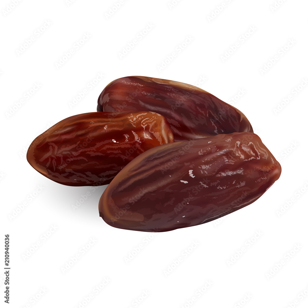 Date fruit, on white background Date fruit, on white background