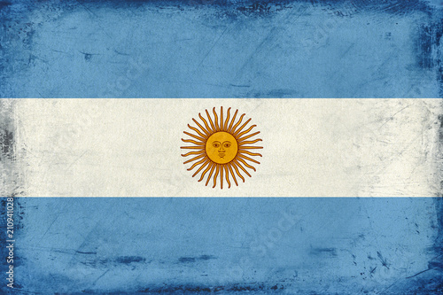 Vintage national flag of Argentina background