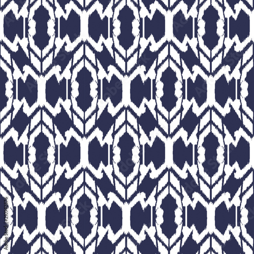 Ikat seamless pattern as cloth, curtain, textile design, wallpaper, surface texture background