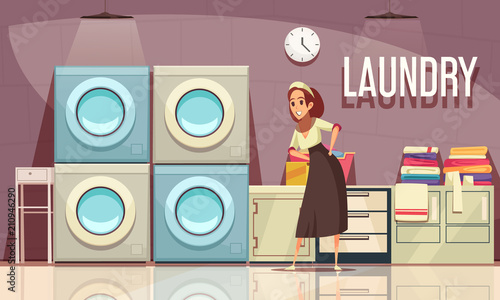 Hotel Laundry Center Background