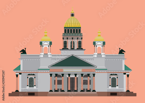 vector of st. Isaac's Cathedral st.peterburg russia isolate