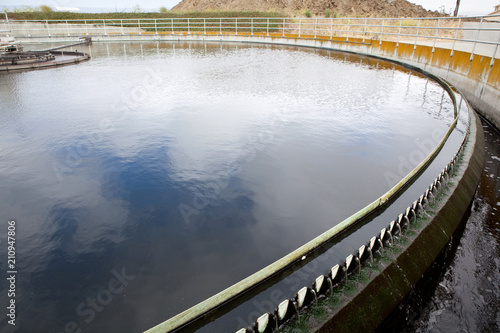 Wastewater Flows Over Weirs at a Wastewater treatment Plant