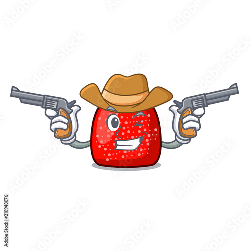 Cowboy gumdrop character cartoon style