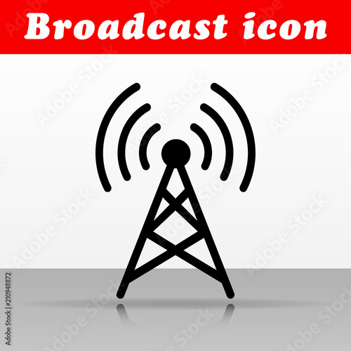 black broadcast vector icon design