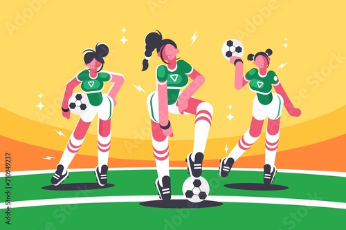Football woman team