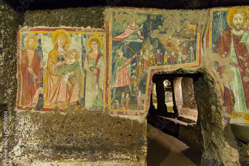 Sutri in Lazio, Italy. the rock-cut church of the Madonna del Parto