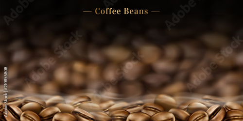 Hot coffee beans background