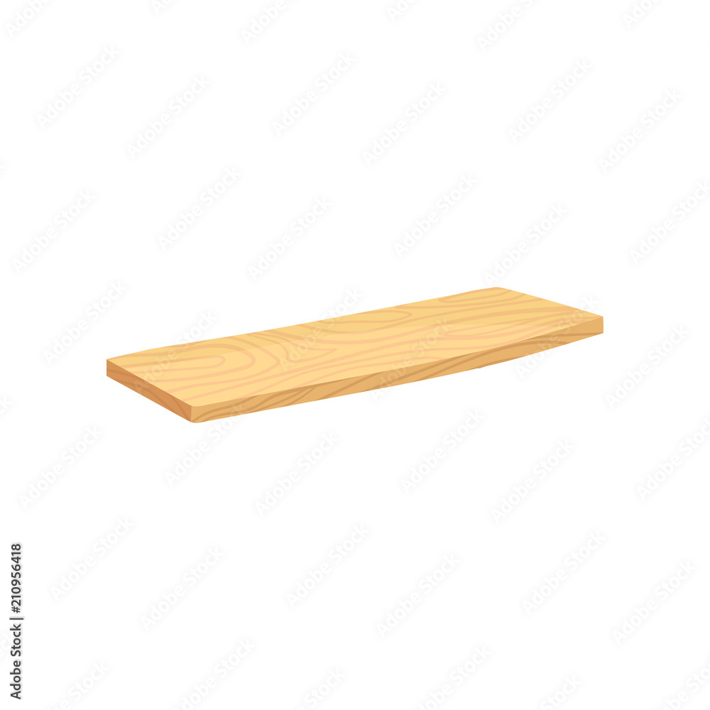 Flat vector icon of wooden plank board with natural texture