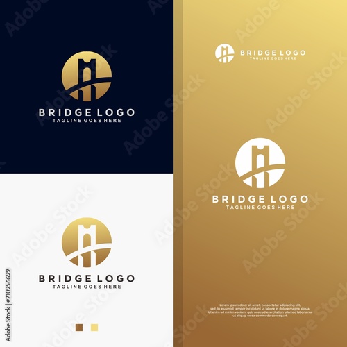 Luxury circle bridge logo design