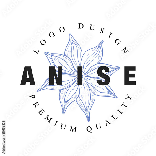 Anicse logo design premium quality, culinary spicy herb emblem vector Illustration on a white background
