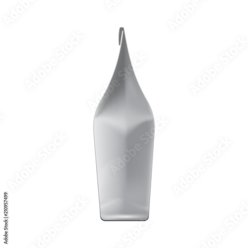 Mock up blank foil food or drink bag packaging. Side view. Illustration isolated on white background. Graphic concept for your design