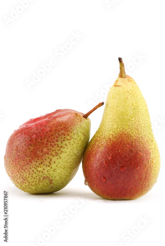 Ripe green pears isolated isolated on white background