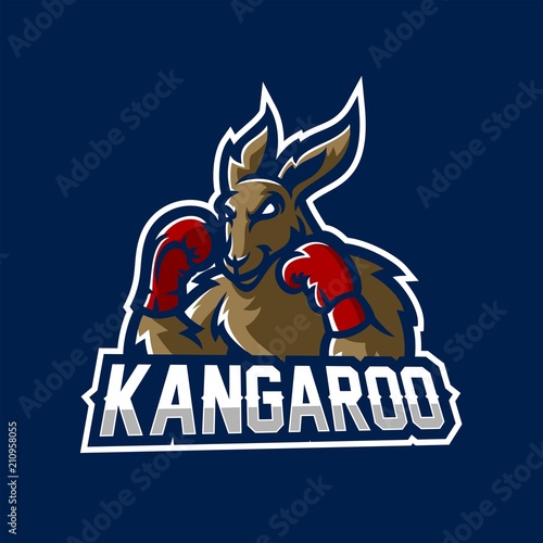 boxing kangaroo esport gaming mascot logo template