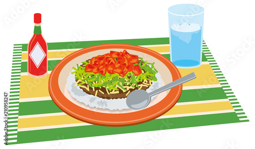 タコライスのイメージイラスト