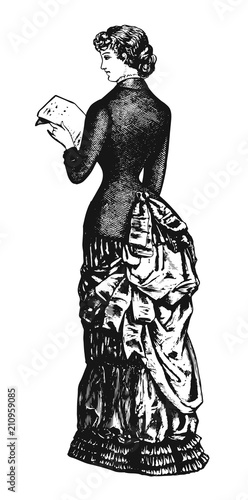 Woman vintage design #vector #isolated - Dame vintage Stil