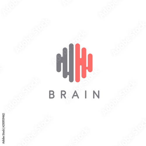 Creative brain abstract vector logo design template. Brain sign. Vector illustration