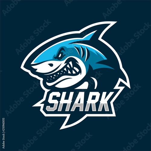 fish shark esport gaming mascot logo template