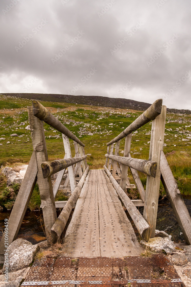 Walking Bridge over stream in Wicklow National Park Walking Bridge over stream in Wicklow National Park