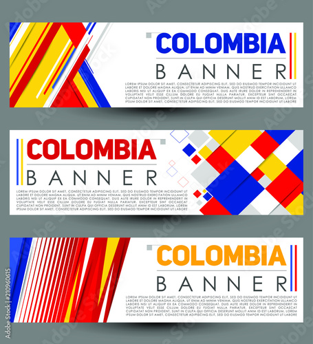 Colombia modern banner template vector set design