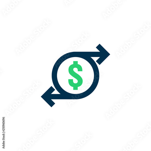 money transfer Icon. Chargeback contour sign. quick fund cash back symbol. Currency exchange refinance. Return on investment. Refund stock market business. Vector line illustration.