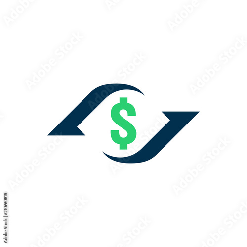 money transfer Icon. Chargeback contour sign. quick fund cash back symbol. Currency exchange refinance. Return on investment. Refund stock market business. Vector line illustration.