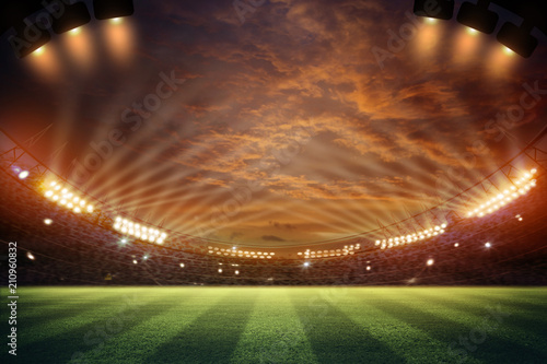 lights at night and football stadium . Mixed photos