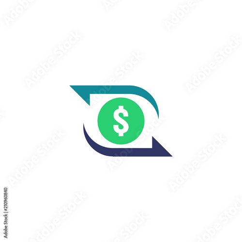 money transfer Icon. Chargeback contour sign. quick fund cash back symbol. Currency exchange refinance. Return on investment. Refund stock market business. Vector line illustration.