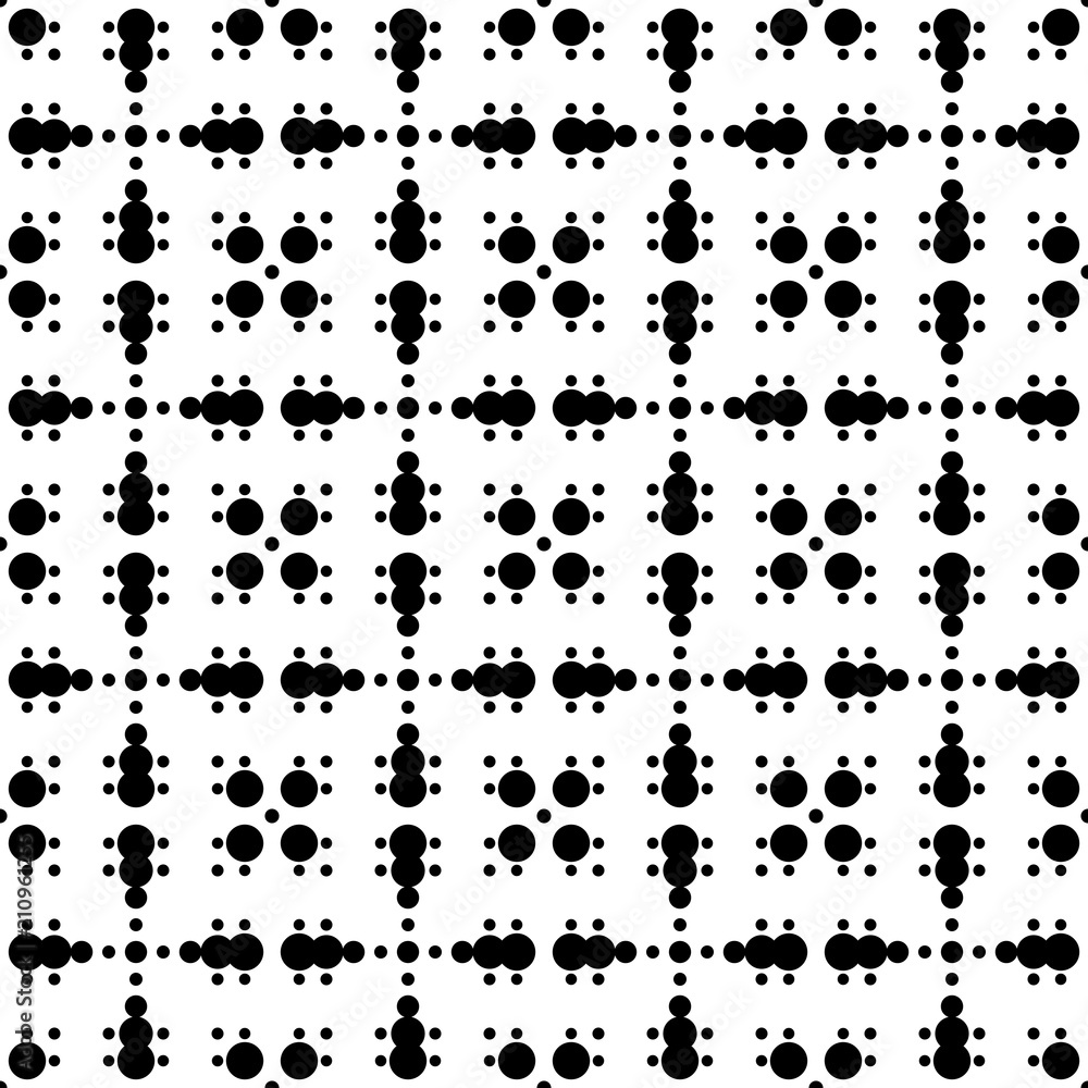 Halftone pattern. Seamless design. Modern textile print with dots. Vector fashion background. Grunge dirty circles.